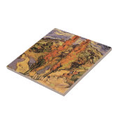 Carreau Peupliers sur une route à travers des collines de (Côté)