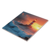 Carreau Phare au coucher du soleil (Côté)
