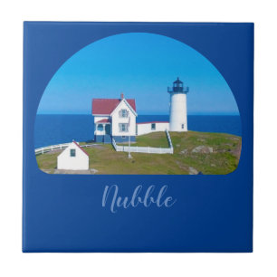 Carreau Phare de Nubble Light Blue Horizon Maine
