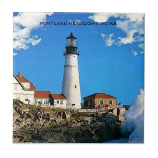 Carreau Phare de Portland, dessous de verre du Maine