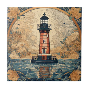 Carreau Phare rouge vintage