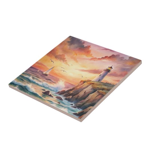 Carreau Phare sur une falaise (Côté)