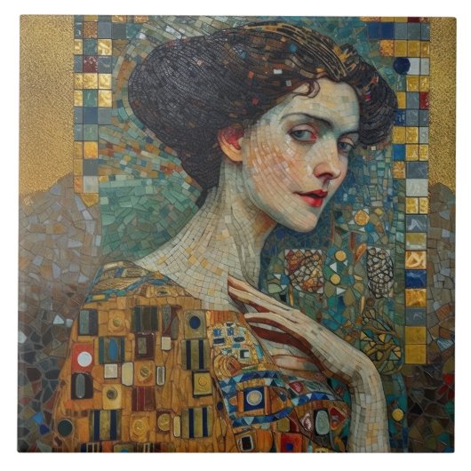Carreau Phase d'or Gustav Klimt Mosaïque Edwardienne C (Devant)