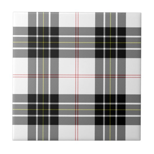 Carreau Pherson tartan noir blanc plaid (Devant)