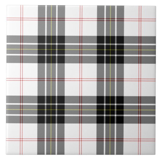 Carreau Pherson tartan noir blanc plaid (Devant)