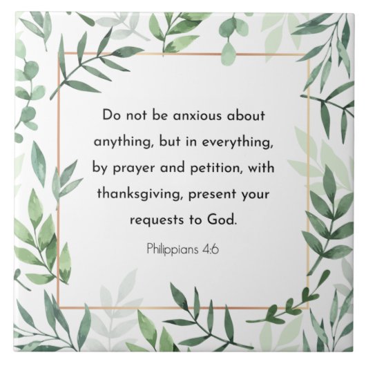 Carreau Philippiens 4:6, Verse de la Bible, Chrétienté (Devant)