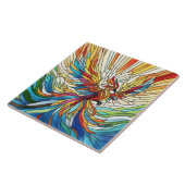 Carreau Phoenix Rising - mosaïque colorée art (Côté)