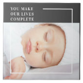 Carreau Photo bébé mignonne moderne | Citation de beauté (Devant)