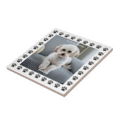 Carreau Photo du chien, Nom, En mémoire d'amour, Empreinte (Côté)