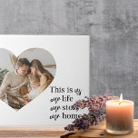 Carreau Photo Famille Couple Moderne & Citation Famille Ca<br><div class="desc">Photo Famille Couple Moderne & Citation Famille Cadeau</div>