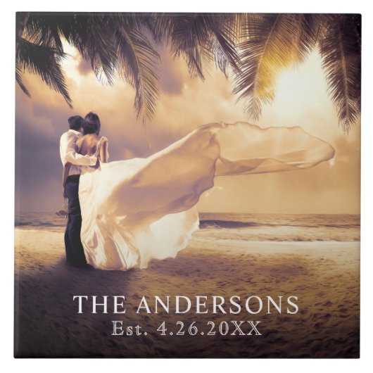 Carreau Photo Mariage de conservation personnalisée (Devant)