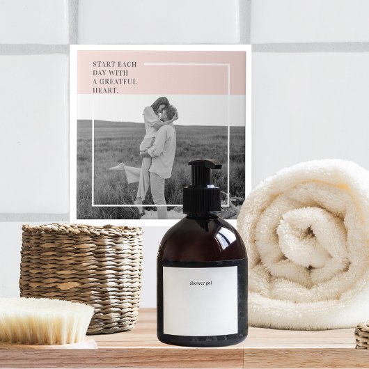 Carreau Photo moderne Pastel Pink Famille Beau Cadeau