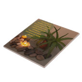 Carreau Photographie de bougie et d'aloès avec la citation (Côté)