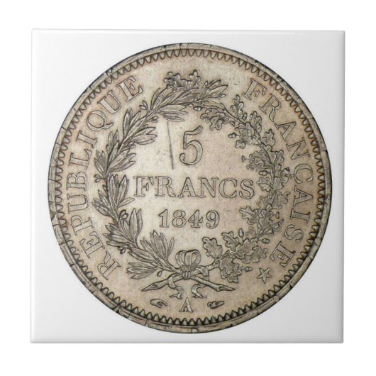 CARREAU PIÈCE DE MONNAIE 1849 DE 5 FRANCS (Devant)
