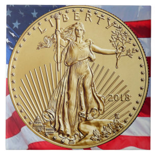 CARREAU PIÈCE DE MONNAIE DE LIBERTÉ D'OR