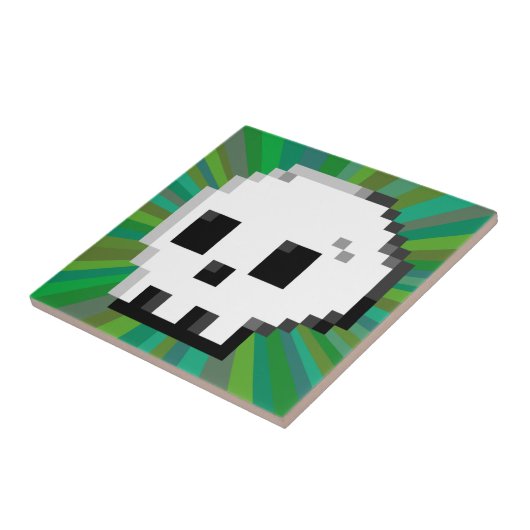 Carreau Pièce verte psychédélique 8 bits (Côté)