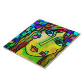 Carreau Pièces Portrait numérique Abstrait d'une femme (Côté)