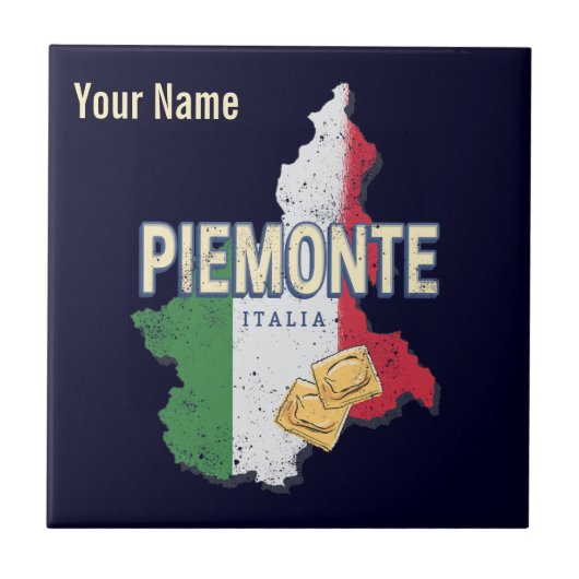 Carreau Piémont Italie Région Rétro Carte Pâtes Vintages (Devant)