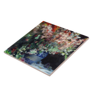 Carreau Pierre-Auguste Renoir Vintage Gladioli dans un Vas