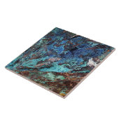 Carreau Pierre minérale de malachite bleu-vert moderne (Côté)