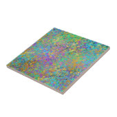 Carreau Pierre précieuse d'opale de feu couleur iridescent (Côté)