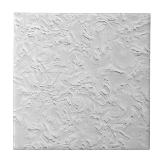 Carreau Pierre texturée blanche, Art Abstrait monochrome (Devant)