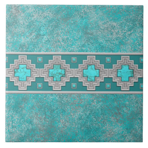 Carreau Pierre Turquoise du Sud-Ouest Motif Géométrique