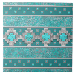 Carreau Pierre Turquoise du Sud-Ouest Motif Géométrique