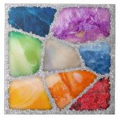 Carreau Pierres grises Mosaïque Collage sur les grappes de (Devant)