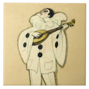 Carreau Pierrot Sérénade un Croissant de Lune par Sophia C