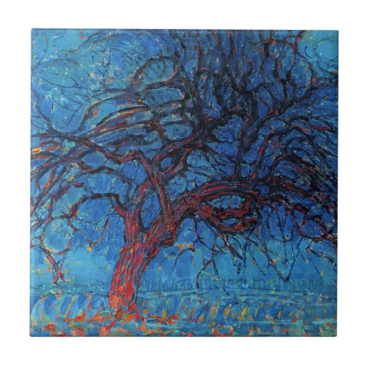 Carreau Piet Mondrian, Soir : Arbre rouge (Devant)