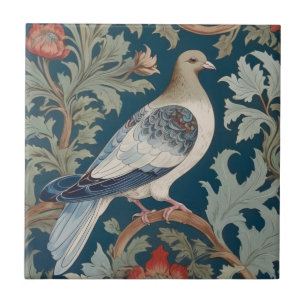 Carreau Pigeon Bird William Morris style Face droite