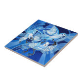 Carreau Pigeons de cordonnier en bleu de Cerulean (Côté)