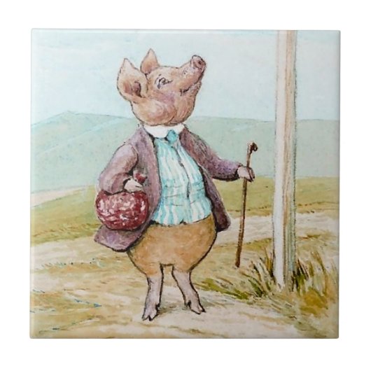 Carreau Pigling Bland sur le marché par Beatrix Potter (Devant)