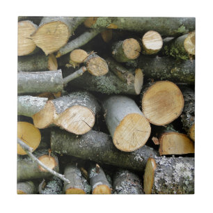 Carreau Pile de bois de chauffage coupé empilé