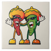 Carreau Piments de bande dessinée (Devant)