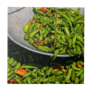 Carreau Piments en vente au marché