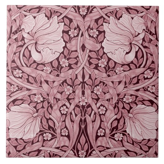 Carreau Pimpernel Maroon, William Morris (Devant)