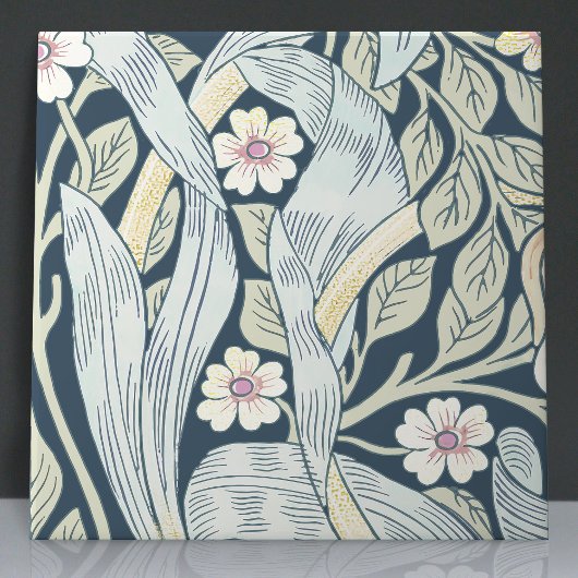 Carreau Pimpernel sans soudure 9 sur 12 bleu pâle jaune