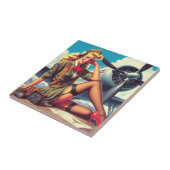 Carreau Pin-up de l'avion vintage (Côté)