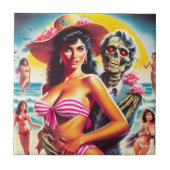 Carreau Pin-up de plage zombie flippant (Devant)