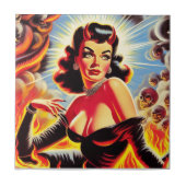 Carreau Pin-up diabolique rétro (Devant)