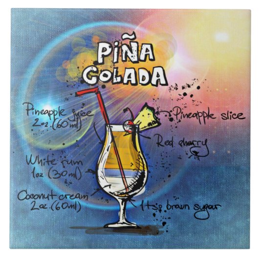 Carreau Pina Colada Recette Bar Bleu (Devant)