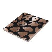 Carreau Pinceau Abstrait noir et Rose (Côté)