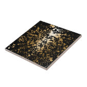 Carreau Pinceau métallique noir et doré (Côté)