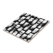 Carreau Pinceau noir et blanc Abstrait (Côté)