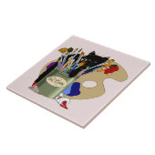 Carreau Pinceaux palette Noir Kitten Artiste (Côté)