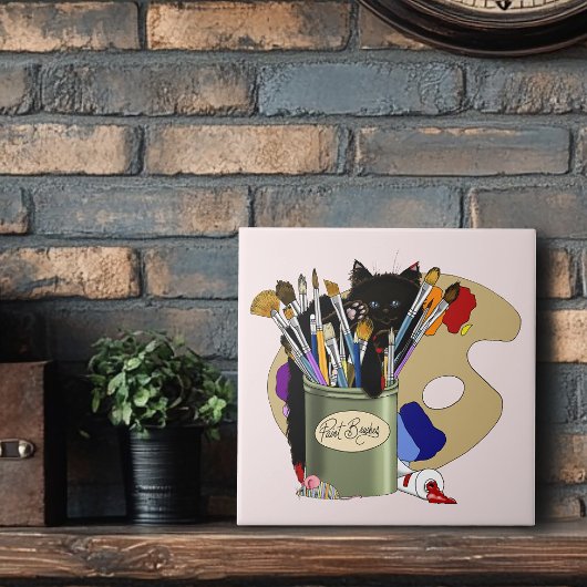 Carreau Pinceaux palette Noir Kitten Artiste