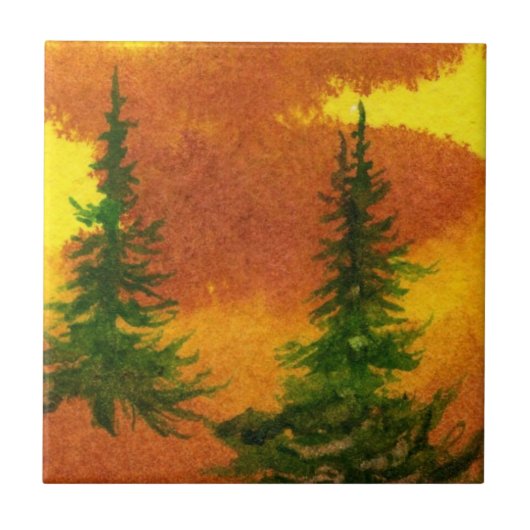 Carreau Pine Tree Red et : Jellow Morning Tile (Devant)