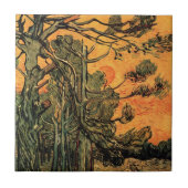 Carreau Pine Trees Red Sky Setting Soleil par Vincent van  (Devant)